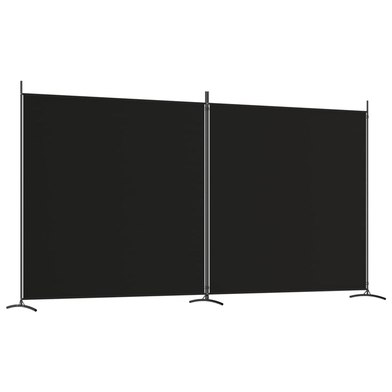 Kamerscherm met 2 panelen 348x180 cm stof zwart