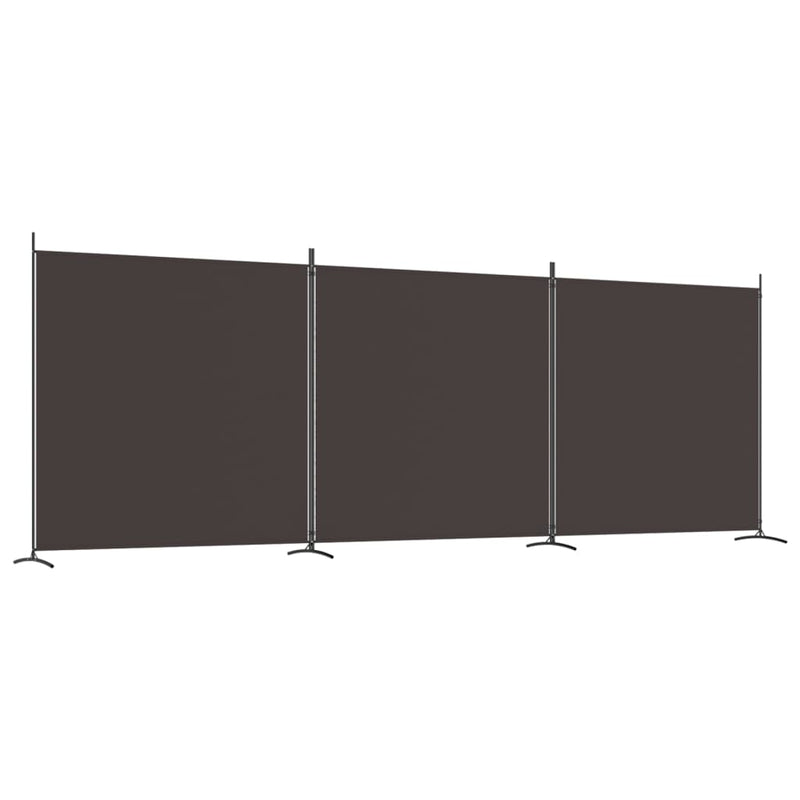 Kamerscherm met 3 panelen 525x180 cm stof bruin MeubelReus