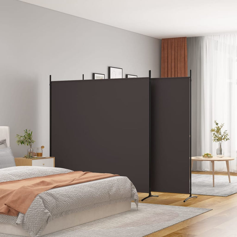 Kamerscherm met 3 panelen 525x180 cm stof bruin MeubelReus