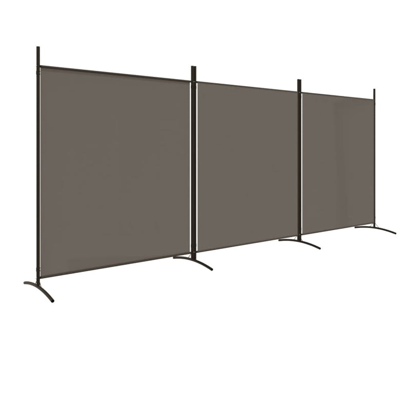 Kamerscherm met 3 panelen 525x180 cm stof antracietkleurig