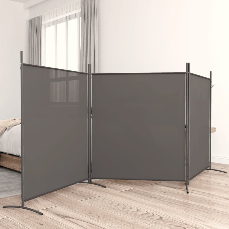 Kamerscherm met 3 panelen 525x180 cm stof antracietkleurig