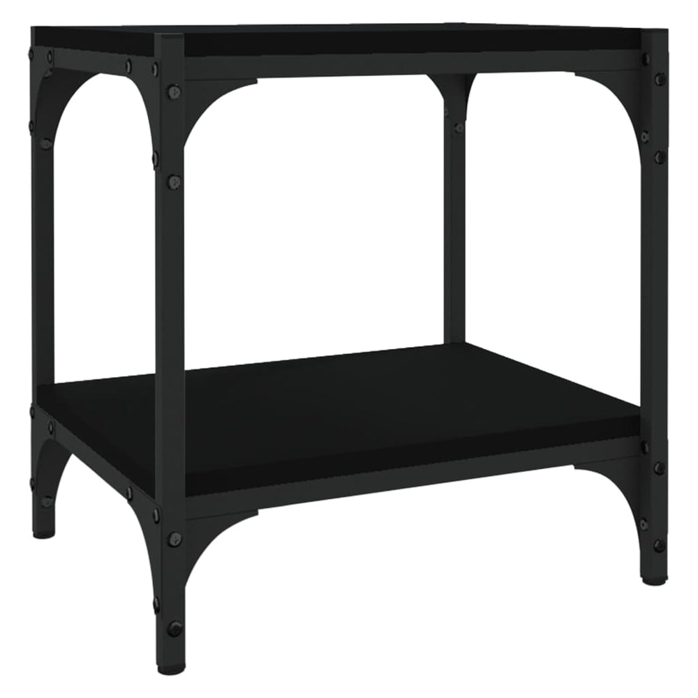 Tv-meubel 40x33x41 cm bewerkt hout en staal zwart MeubelReus