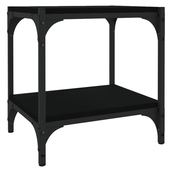Tv-meubel 40x33x41 cm bewerkt hout en staal zwart MeubelReus