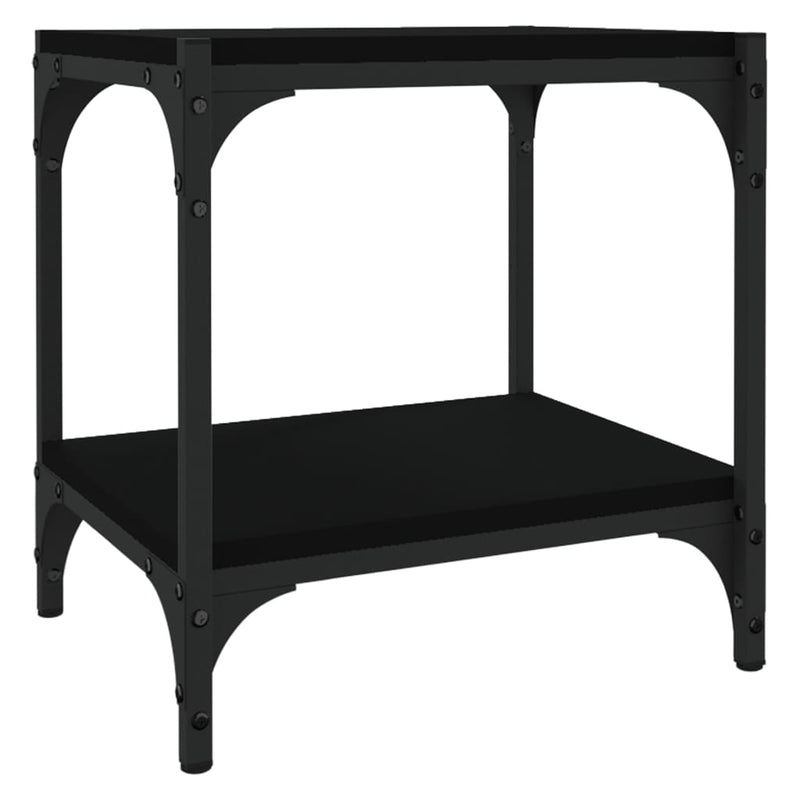 Tv-meubel 40x33x41 cm bewerkt hout en staal zwart MeubelReus