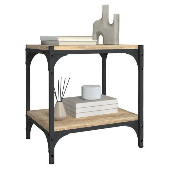 Tv-meubel 40x33x41 cm bewerkt hout en staal sonoma eikenkleurig MeubelReus