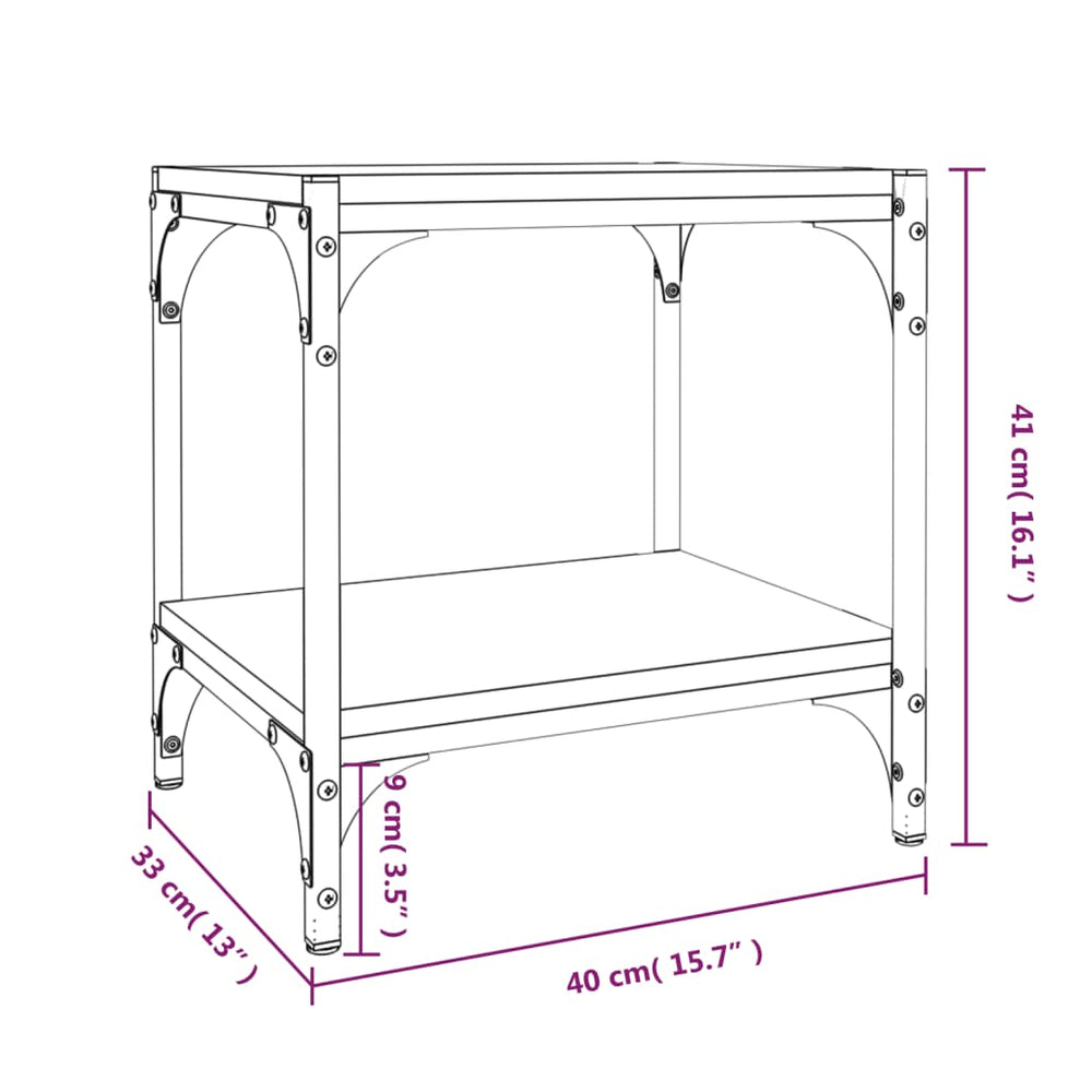 Tv-meubel 40x33x41 cm bewerkt hout en staal sonoma eikenkleurig MeubelReus