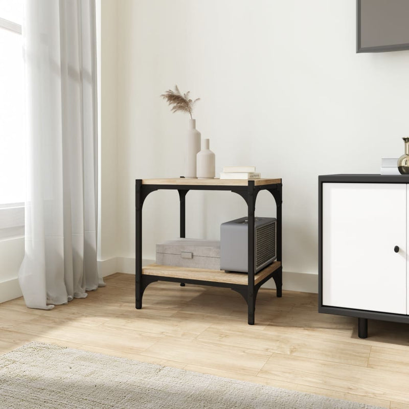 Tv-meubel 40x33x41 cm bewerkt hout en staal sonoma eikenkleurig MeubelReus