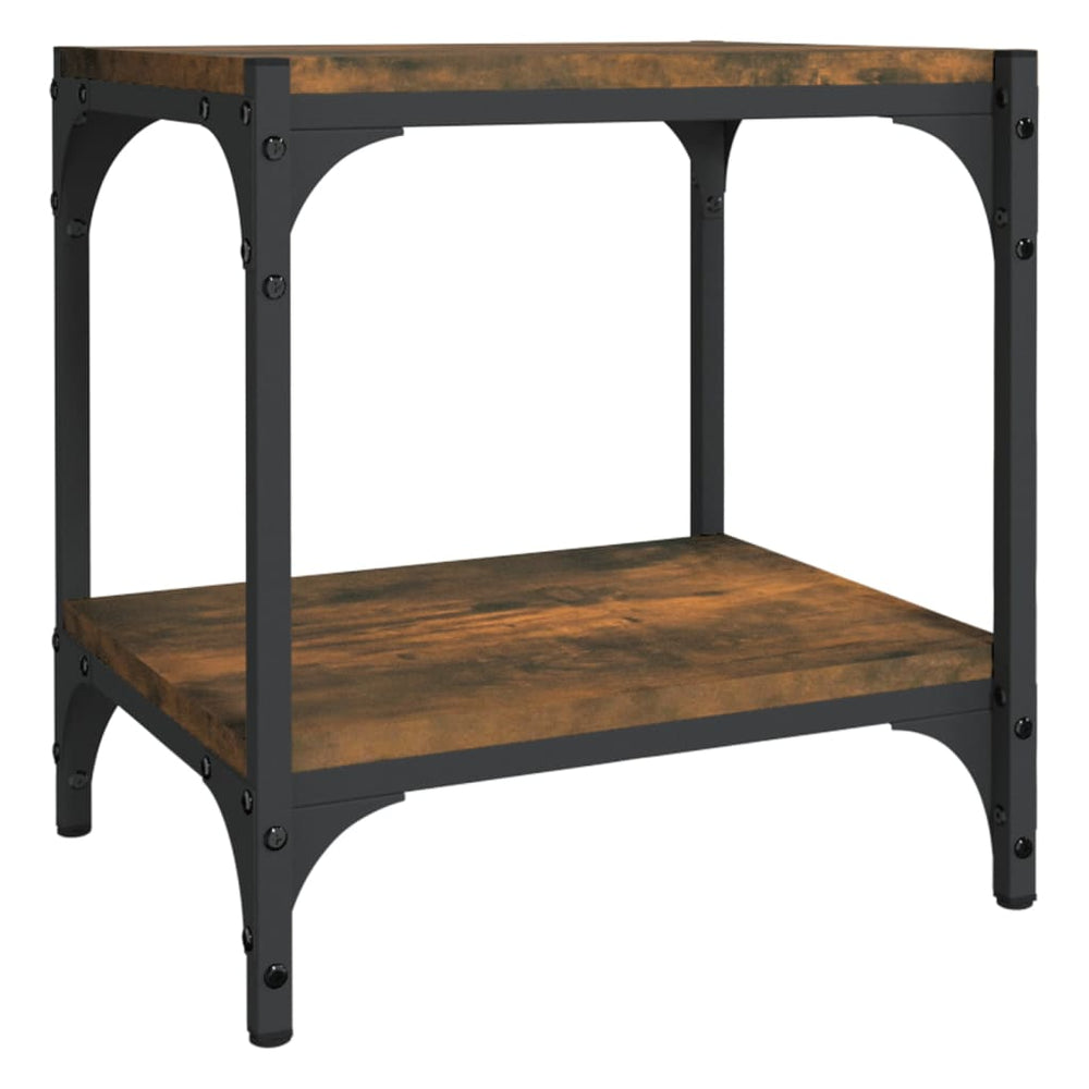 Tv-meubel 40x33x41 cm bewerkt hout en staal gerookt eikenkleur MeubelReus