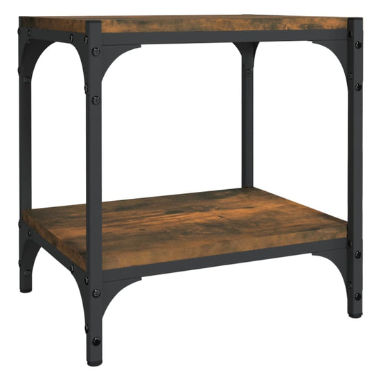 Tv-meubel 40x33x41 cm bewerkt hout en staal gerookt eikenkleur MeubelReus