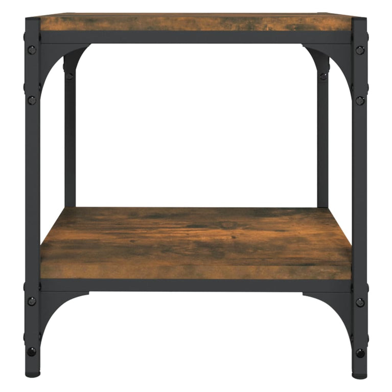 Tv-meubel 40x33x41 cm bewerkt hout en staal gerookt eikenkleur MeubelReus
