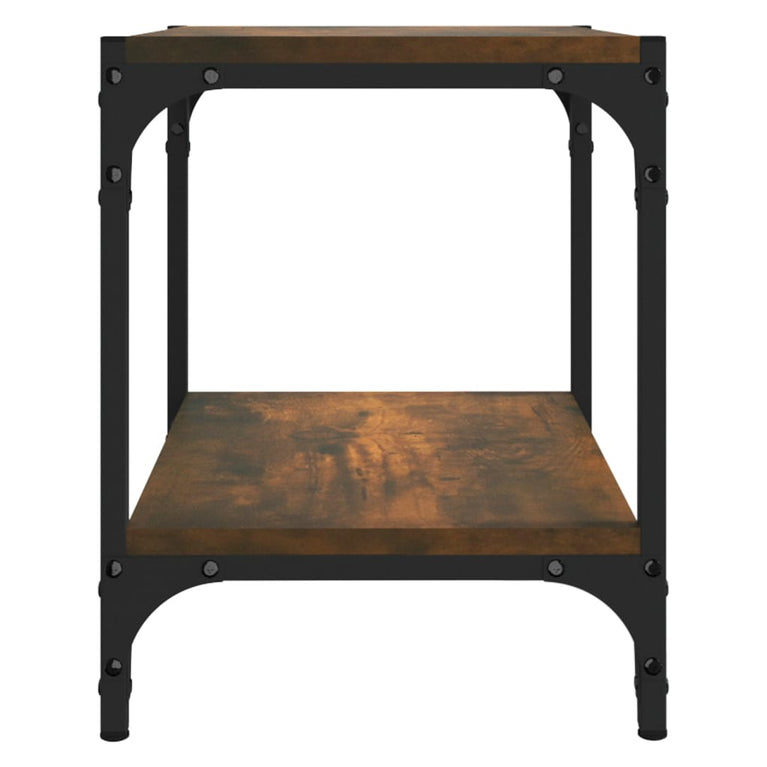 Tv-meubel 40x33x41 cm bewerkt hout en staal gerookt eikenkleur MeubelReus