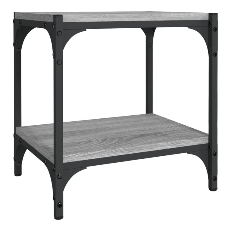 Tv-meubel 40x33x41 cm bewerkt hout en staal grijs sonoma eiken MeubelReus