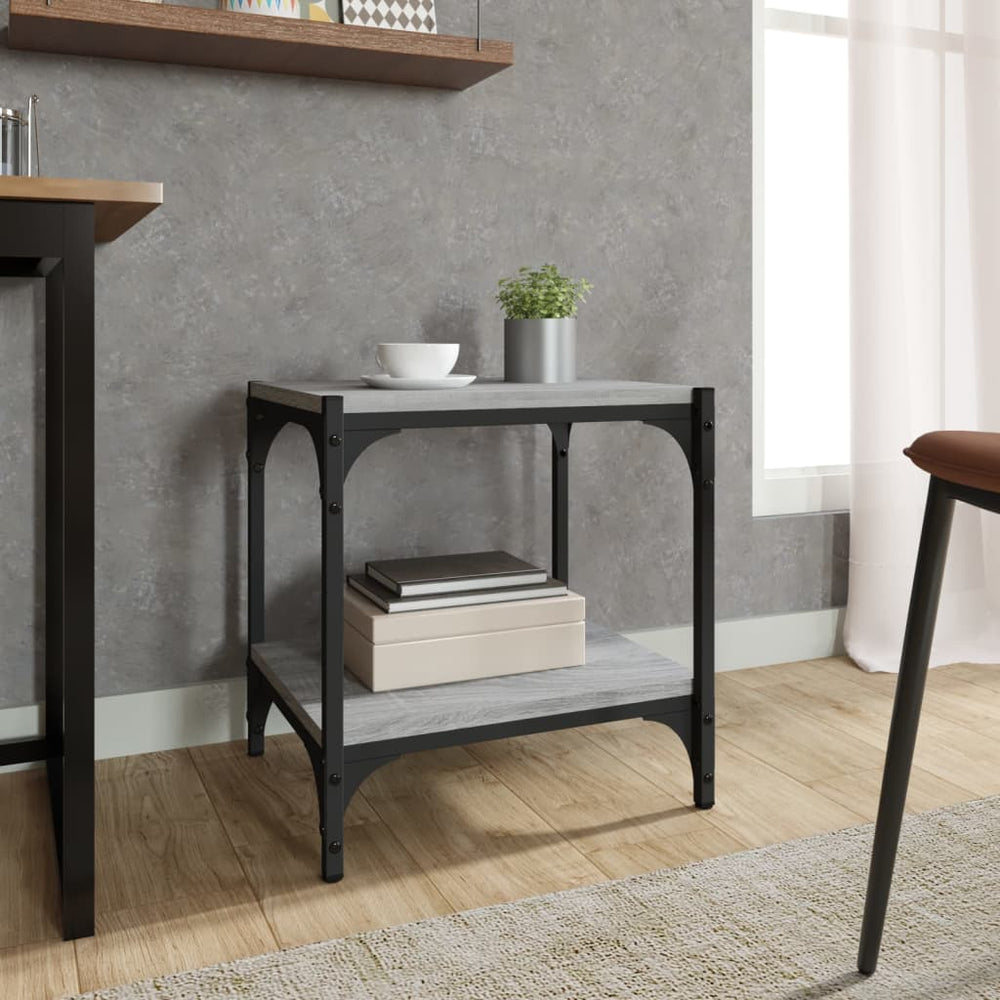 Tv-meubel 40x33x41 cm bewerkt hout en staal grijs sonoma eiken MeubelReus