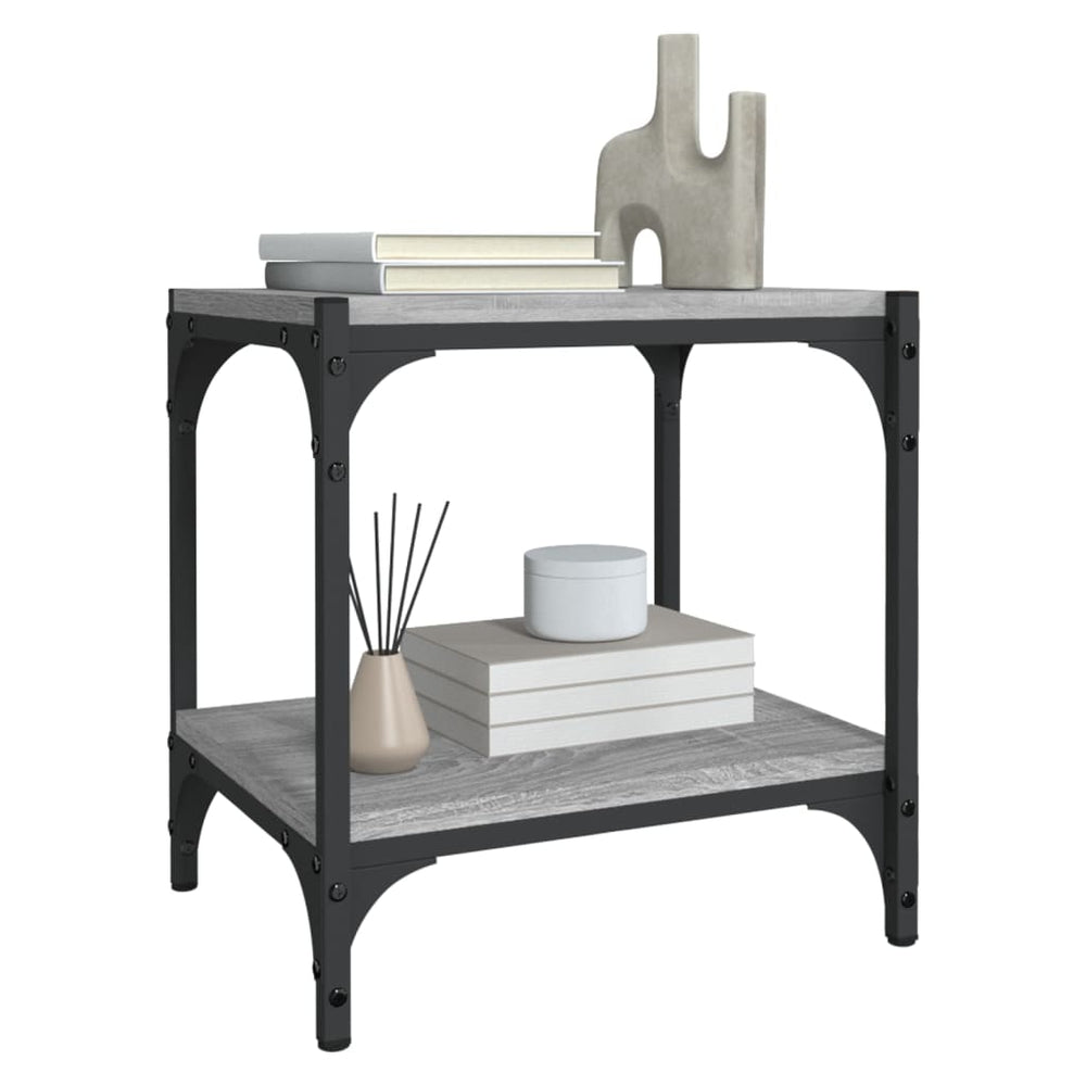 Tv-meubel 40x33x41 cm bewerkt hout en staal grijs sonoma eiken MeubelReus