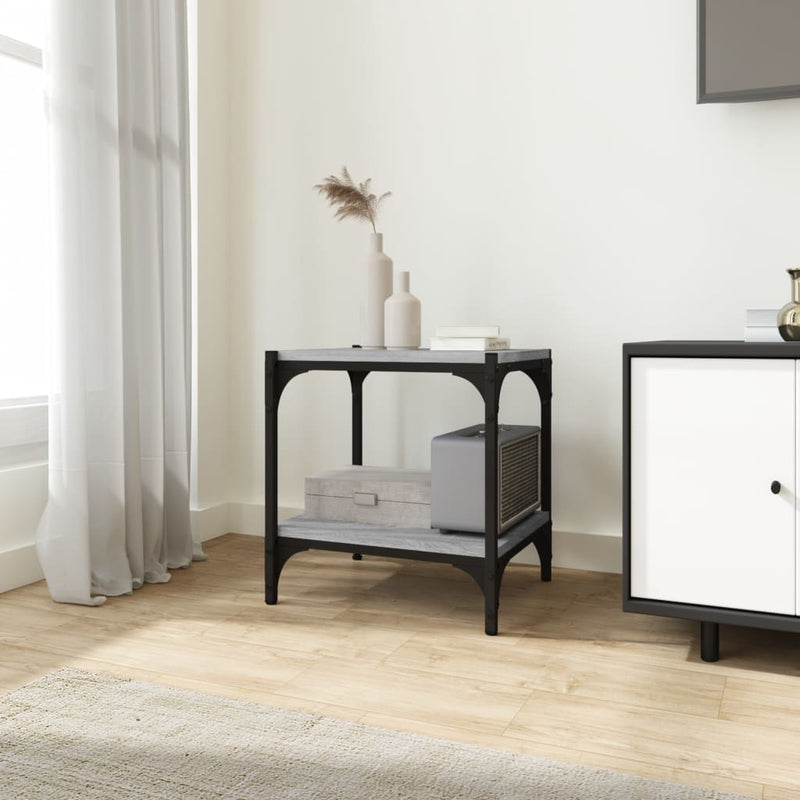 Tv-meubel 40x33x41 cm bewerkt hout en staal grijs sonoma eiken MeubelReus