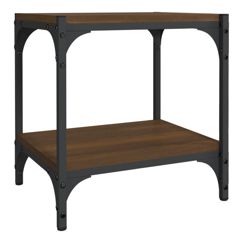 Tv-meubel 40x33x41 cm bewerkt hout en staal bruin eikenkleur MeubelReus