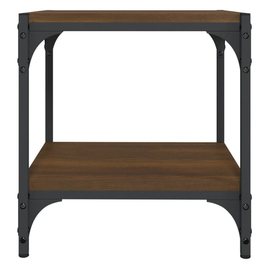 Tv-meubel 40x33x41 cm bewerkt hout en staal bruin eikenkleur MeubelReus