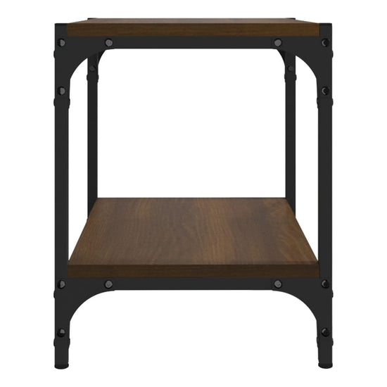 Tv-meubel 40x33x41 cm bewerkt hout en staal bruin eikenkleur MeubelReus