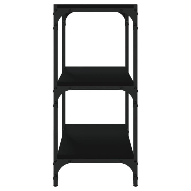 Boekenkast 40x33x70,5 cm bewerkt hout en staal zwart MeubelReus