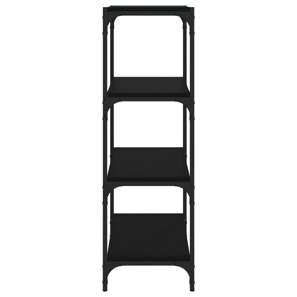 Boekenkast 40x33x100 cm bewerkt hout en staal zwart MeubelReus