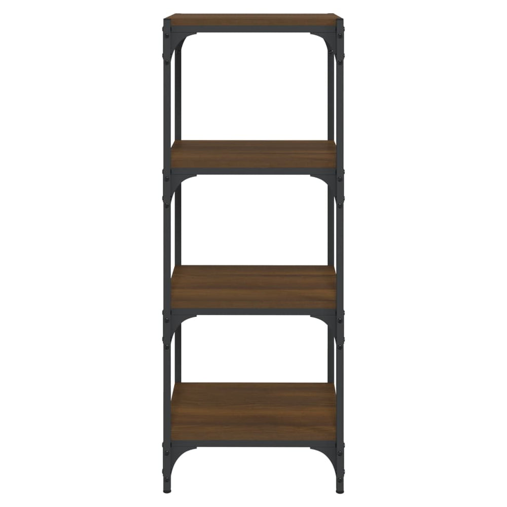 Boekenkast 40x33x100 cm bewerkt hout en staal bruin eikenkleur MeubelReus