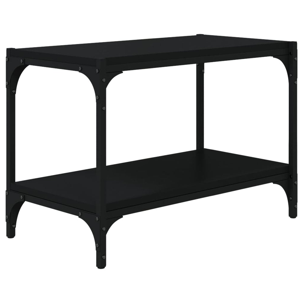 Tv-meubel 60x33x41 cm bewerkt hout en staal zwart MeubelReus