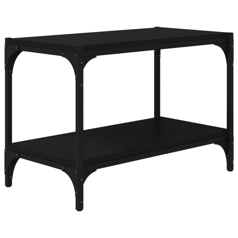 Tv-meubel 60x33x41 cm bewerkt hout en staal zwart MeubelReus