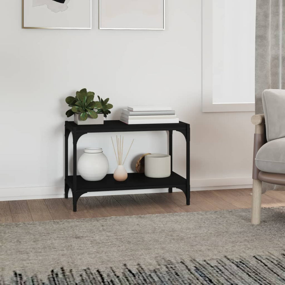 Tv-meubel 60x33x41 cm bewerkt hout en staal zwart MeubelReus