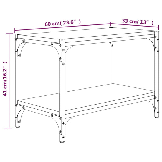 Tv-meubel 60x33x41 cm bewerkt hout en staal sonoma eikenkleurig MeubelReus