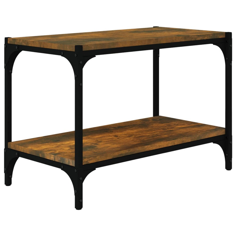 Tv-meubel 60x33x41 cm bewerkt hout en staal gerookt eikenkleur MeubelReus