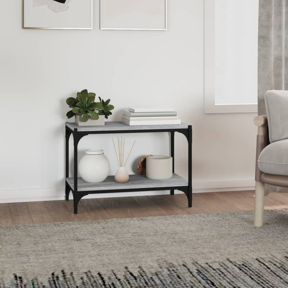 Tv-meubel 60x33x41 cm bewerkt hout en staal grijs sonoma eiken MeubelReus