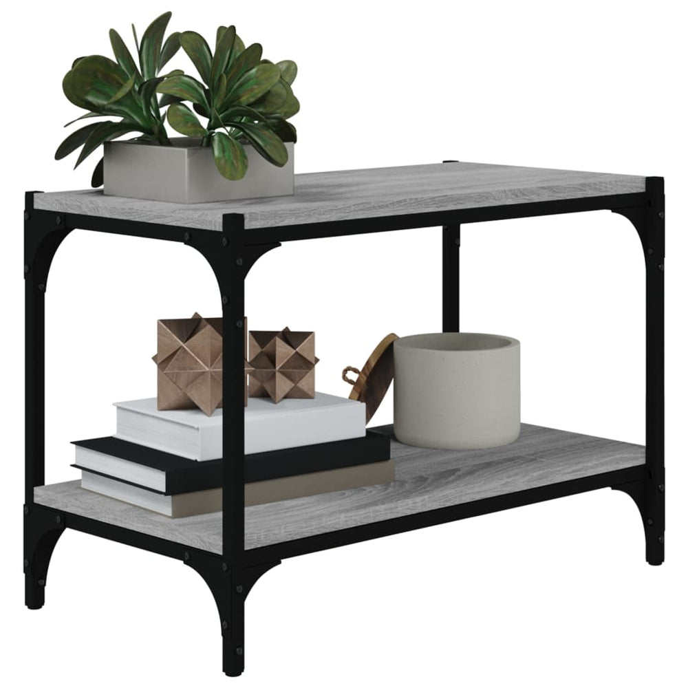 Tv-meubel 60x33x41 cm bewerkt hout en staal grijs sonoma eiken MeubelReus