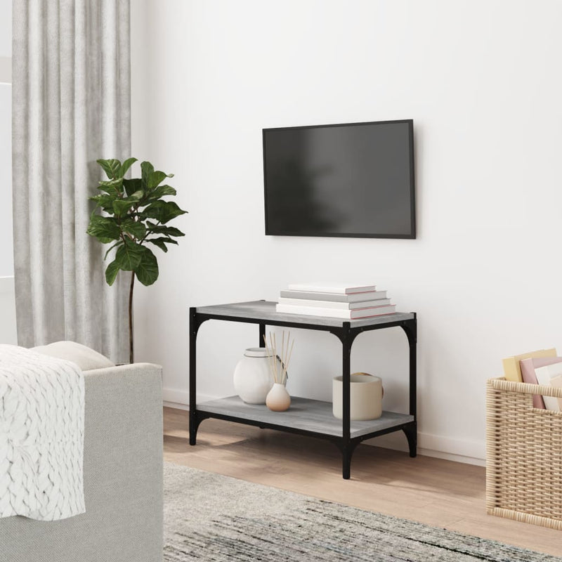 Tv-meubel 60x33x41 cm bewerkt hout en staal grijs sonoma eiken MeubelReus