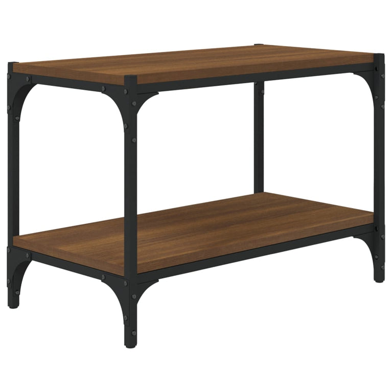 Tv-meubel 60x33x41 cm bewerkt hout en staal bruin eikenkleur MeubelReus