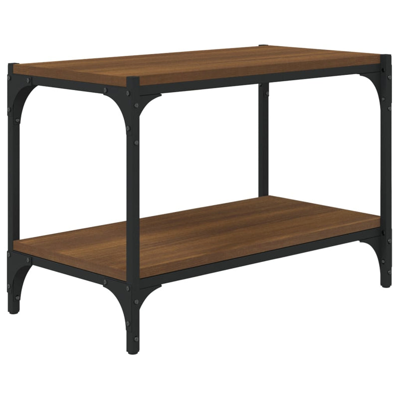 Tv-meubel 60x33x41 cm bewerkt hout en staal bruin eikenkleur MeubelReus