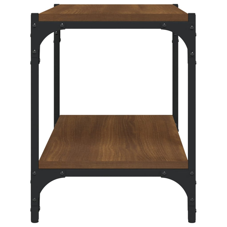 Tv-meubel 60x33x41 cm bewerkt hout en staal bruin eikenkleur MeubelReus