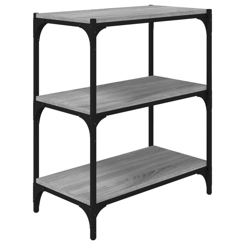 Boekenkast 60x33x70,5 cm hout en staal grijs sonoma eikenkleur MeubelReus