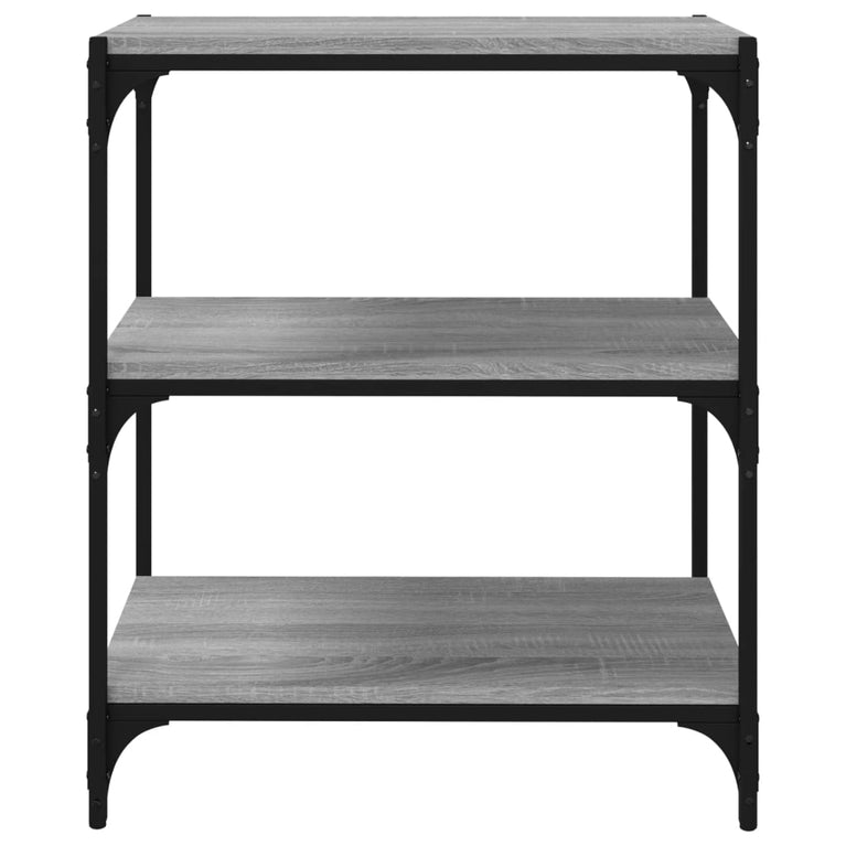Boekenkast 60x33x70,5 cm hout en staal grijs sonoma eikenkleur MeubelReus