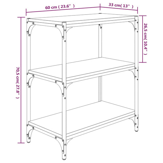 Boekenkast 60x33x70,5 cm hout en staal grijs sonoma eikenkleur MeubelReus