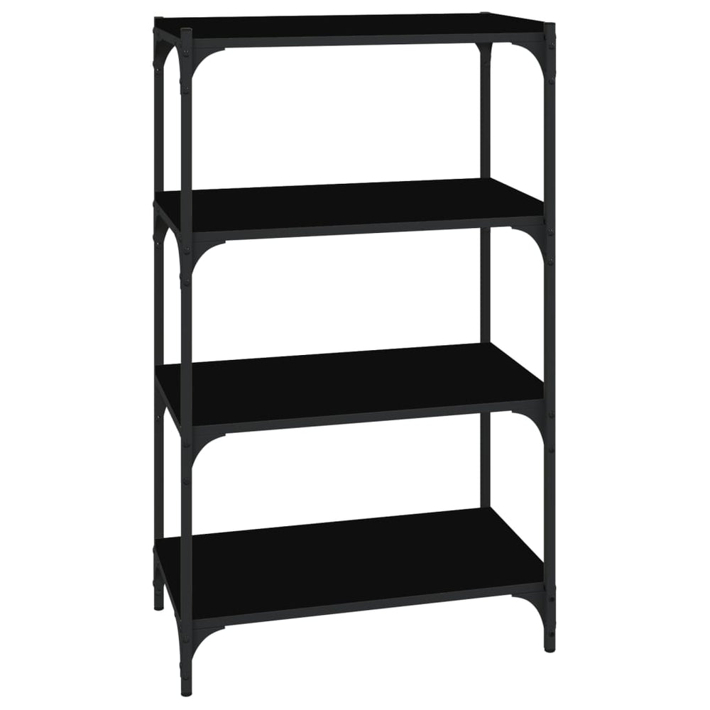 Boekenkast 60x33x70,5 cm bewerkt hout en staal zwart MeubelReus