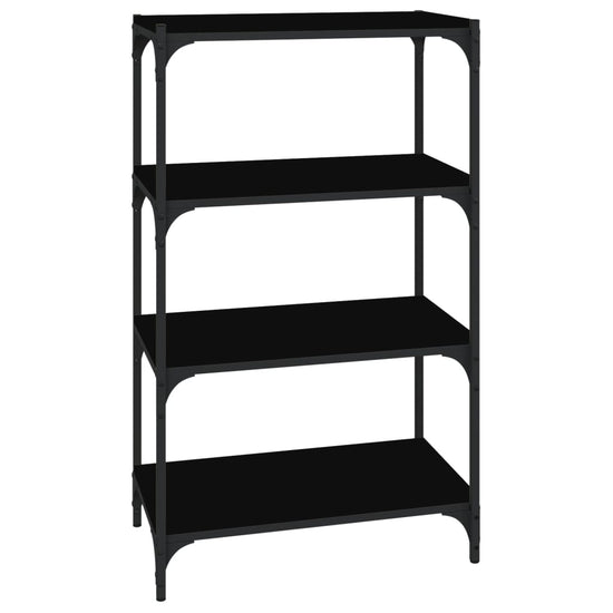 Boekenkast 60x33x70,5 cm bewerkt hout en staal zwart MeubelReus