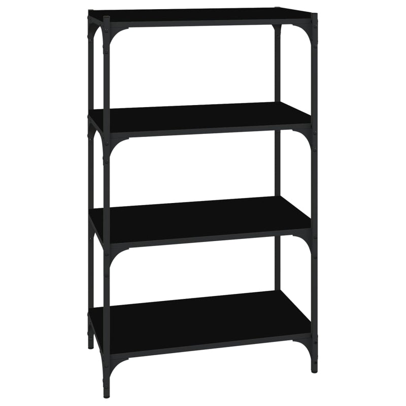 Boekenkast 60x33x70,5 cm bewerkt hout en staal zwart MeubelReus