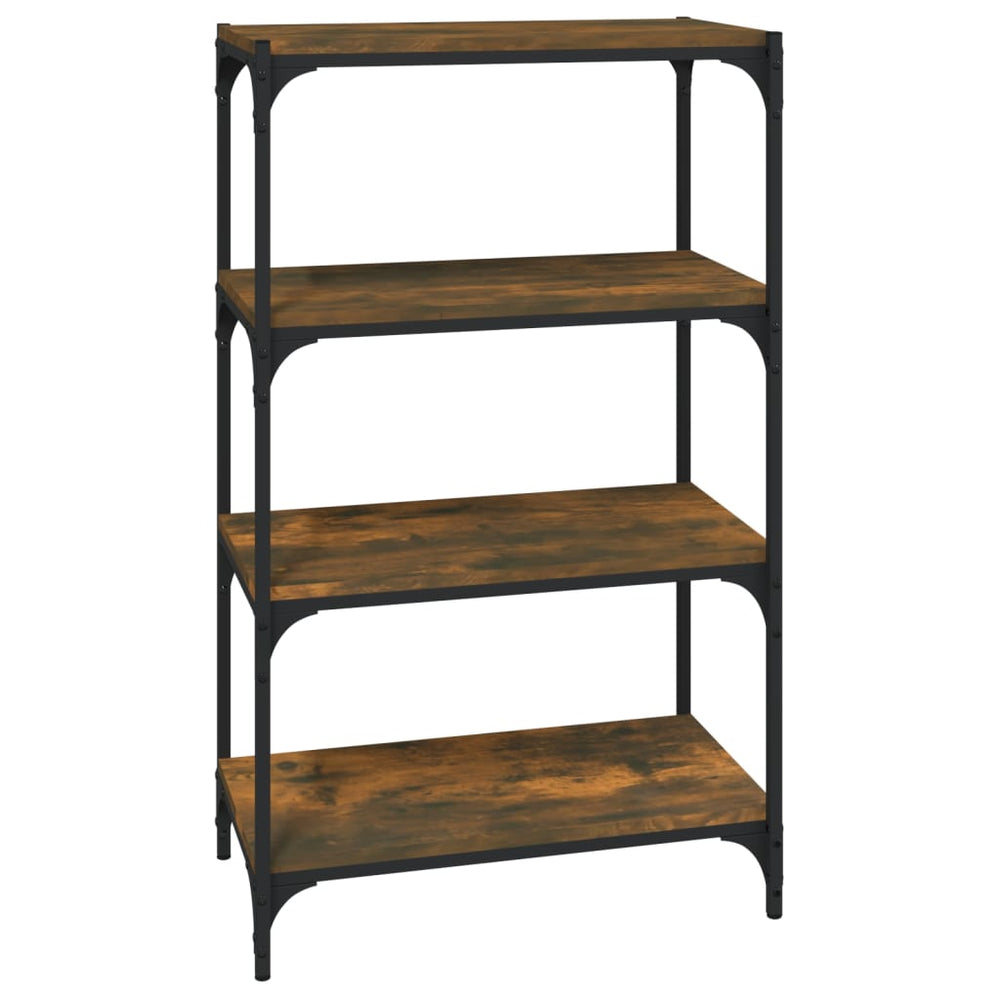Boekenkast 60x33x100 cm bewerkt hout en staal gerookt eiken MeubelReus