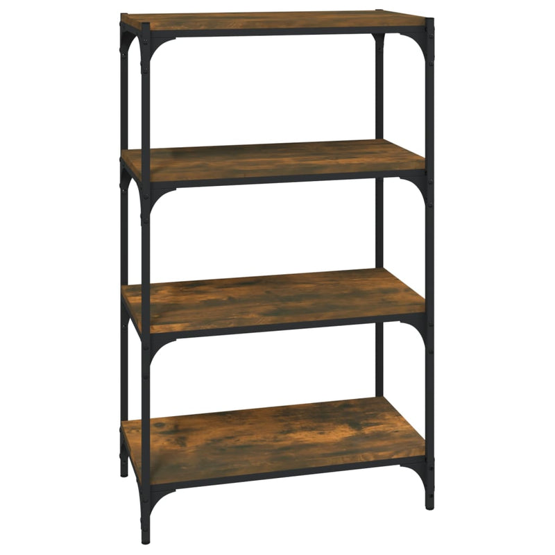 Boekenkast 60x33x100 cm bewerkt hout en staal gerookt eiken MeubelReus