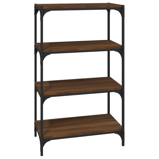Boekenkast 60x33x100 cm bewerkt hout en staal bruin eikenkleur MeubelReus