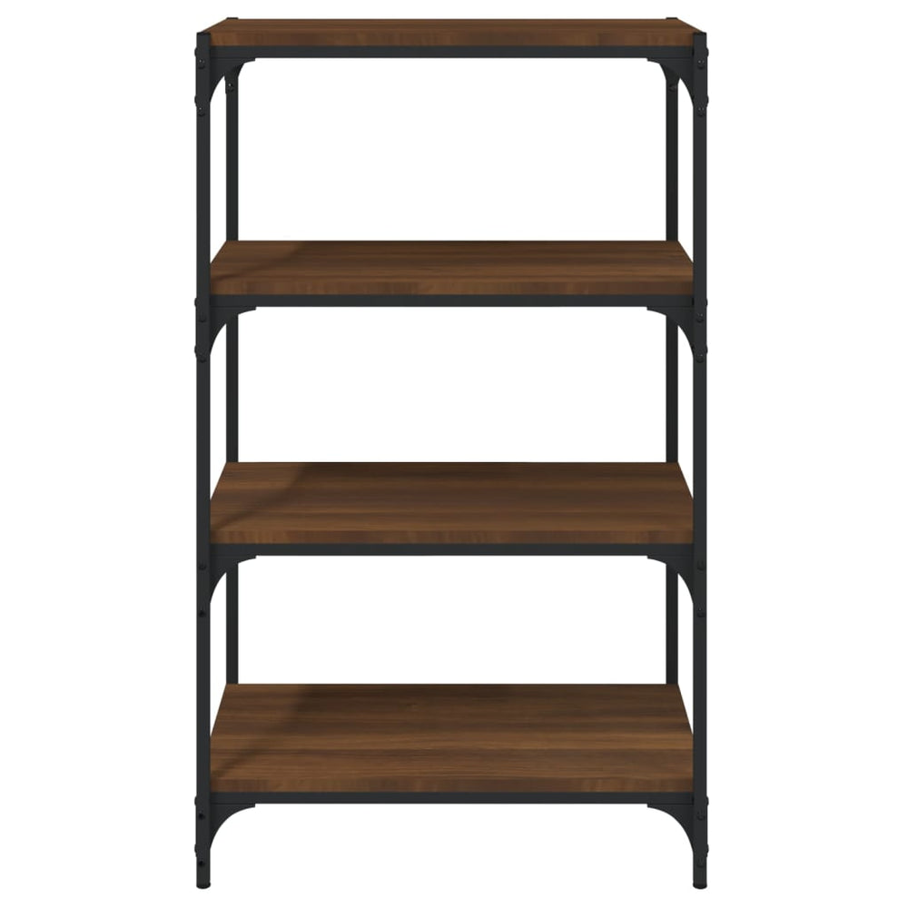 Boekenkast 60x33x100 cm bewerkt hout en staal bruin eikenkleur MeubelReus