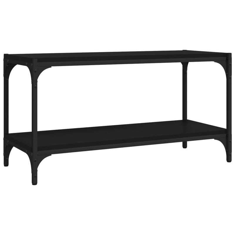 Tv-meubel 80x33x41 cm bewerkt hout en staal zwart MeubelReus