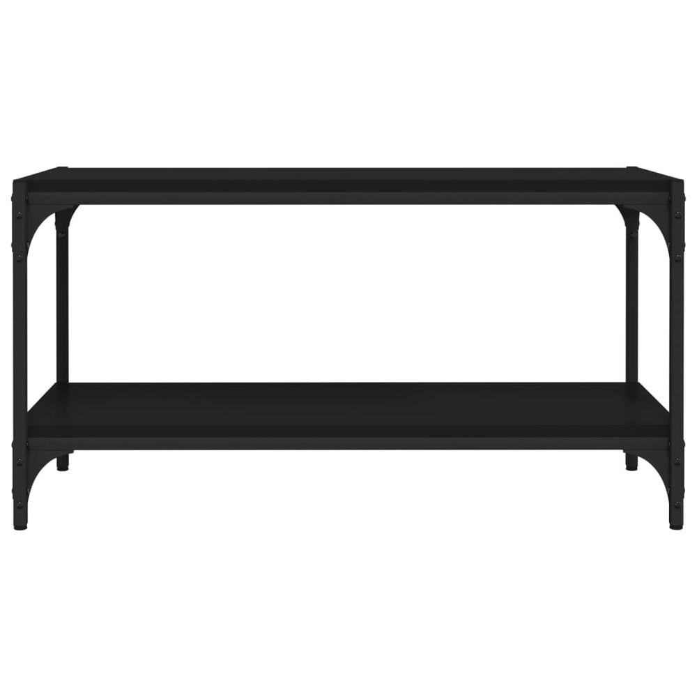 Tv-meubel 80x33x41 cm bewerkt hout en staal zwart MeubelReus