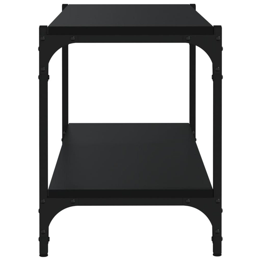 Tv-meubel 80x33x41 cm bewerkt hout en staal zwart MeubelReus
