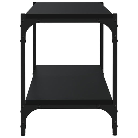Tv-meubel 80x33x41 cm bewerkt hout en staal zwart MeubelReus